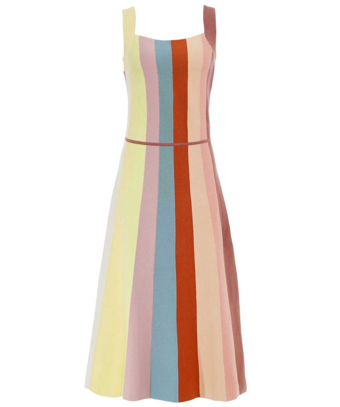Paul Smith Knitted Cotton Stripe Midi Dress