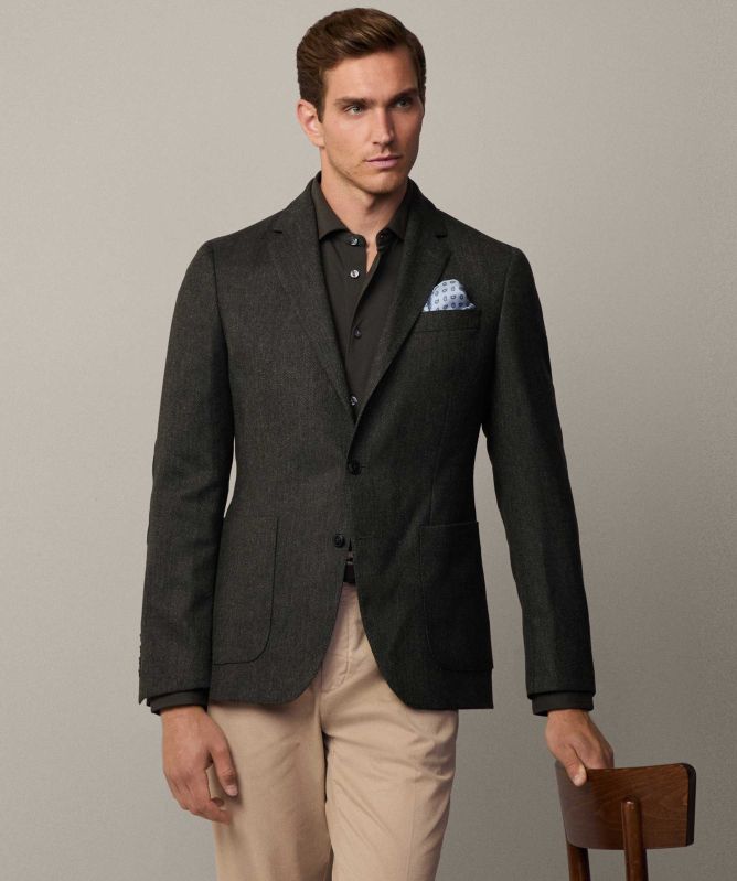 Hackett Wool Herringbone Blazer