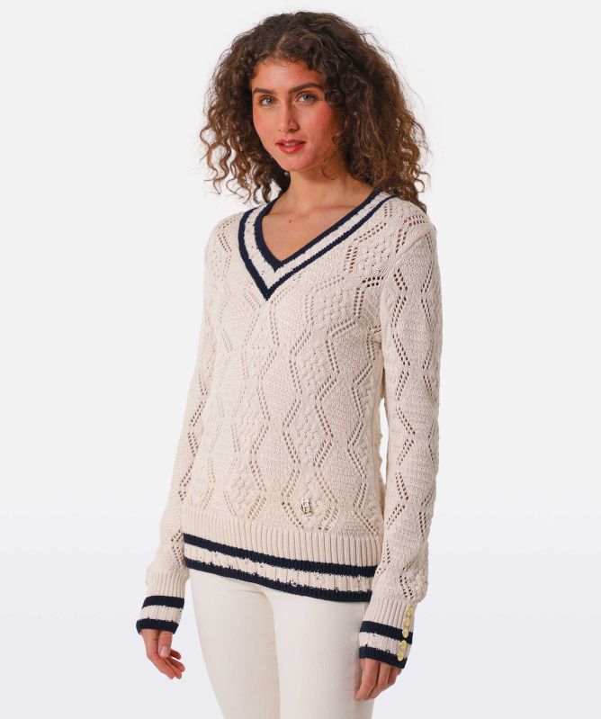 Holland Cooper Harvard V-Neck Knit Sweater