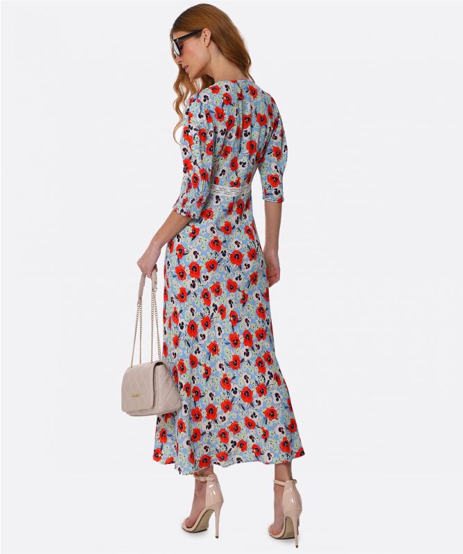RIXO Gemma Pansy Midi Dress