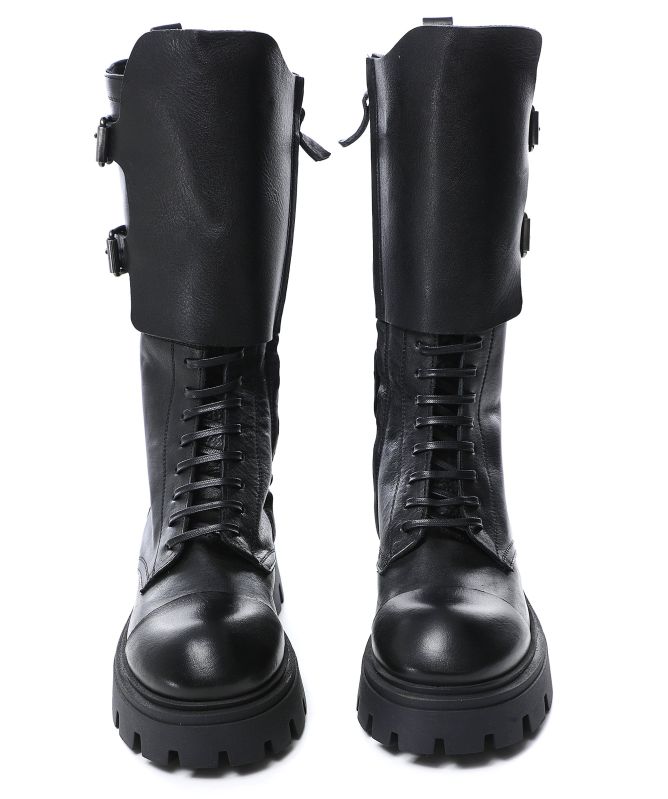 Ernesto Dolani men\'s combat boots, black leather, size 42 ERNESTO DOLANI Gunny 03 7UGUN03 men main image 4