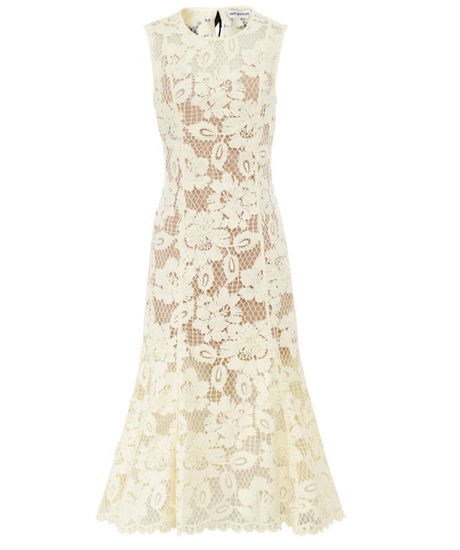 Self-Portrait Crochet Lace Midi Dress