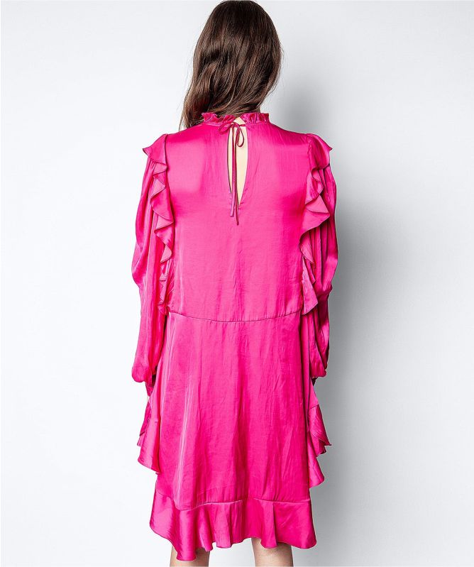 zadig voltaire pink dress Zadig & Voltaire Pink Ruins Satin Dress
