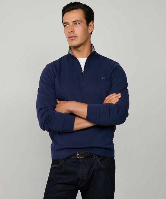 Hackett Double Knit Quarter-Zipper Sweater