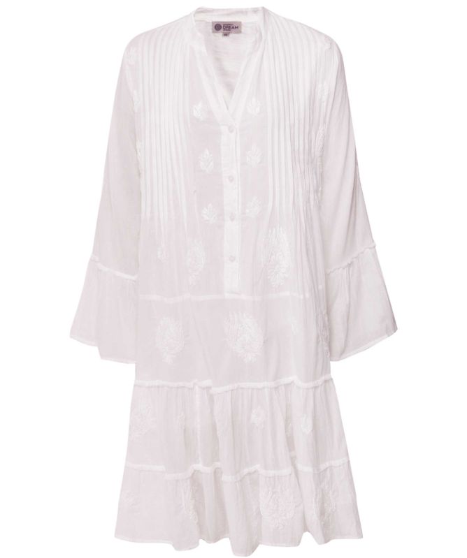 Handprint Dream Apparel Lobster Embroidered Cotton Mini Dress