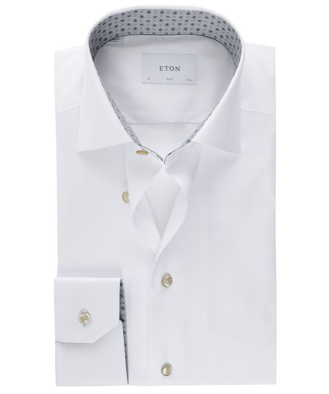 Eton Slim Fit Medallion Trim Shirt