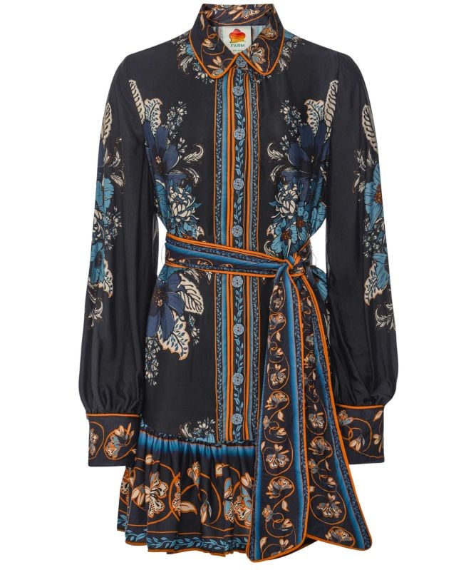 FARM Rio Blossom Tapestry Mini Dress