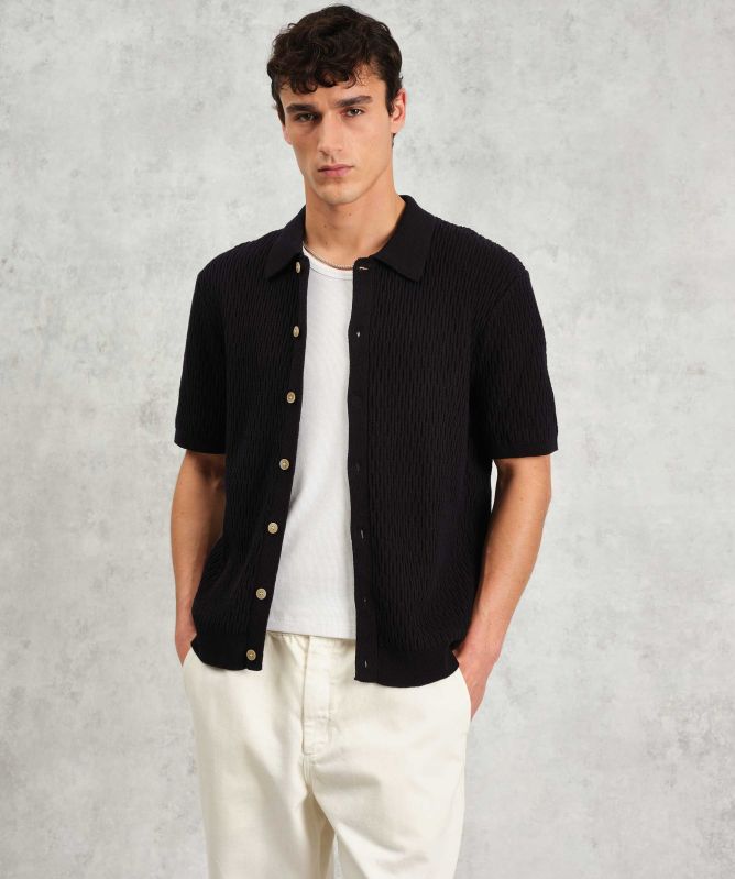 Wax London Honeycomb Knit Tellaro Shirt