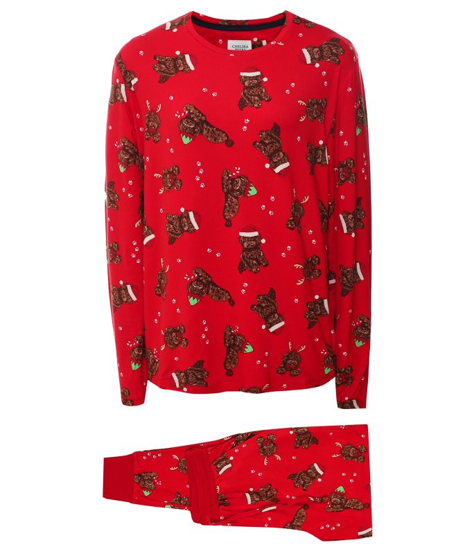Chelsea Peers Christmas Cockapoo Print Long Pajamas