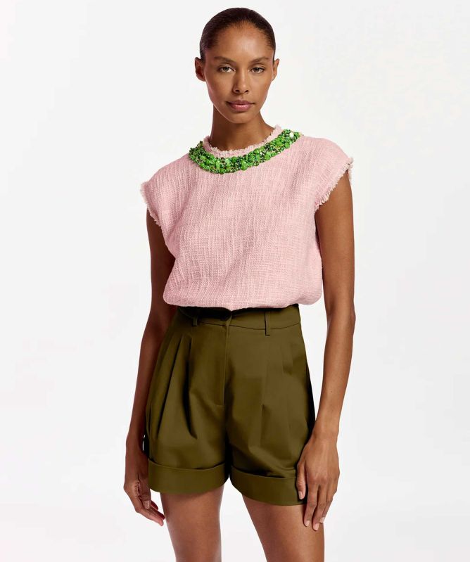 Essentiel Antwerp Embellished Neckline Field Top