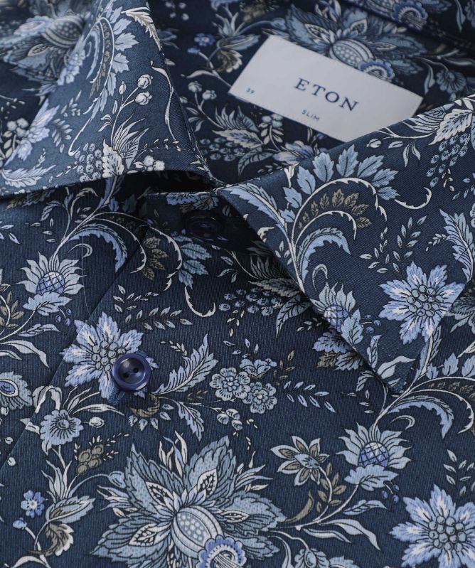 Eton Slim Fit Floral Twill Shirt