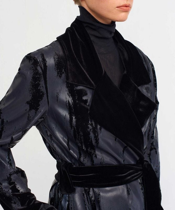 NU London Long Belted Coat