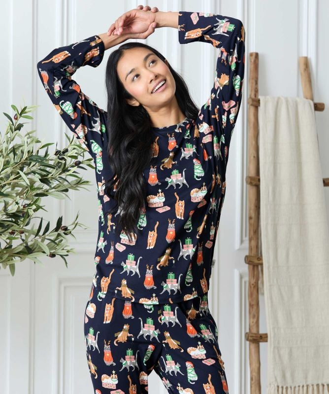 Chelsea Peers Christmas Cats Long Pyjamas