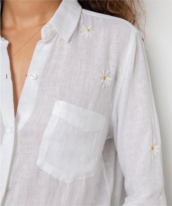 Rails Charli Embroidered Daisy Shirt