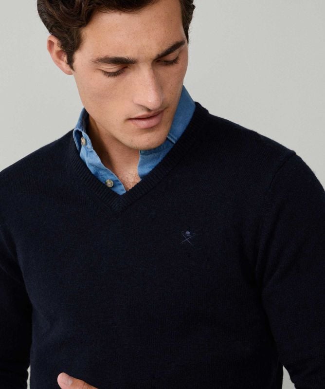 Hackett Lambswool V-Neck Jumper