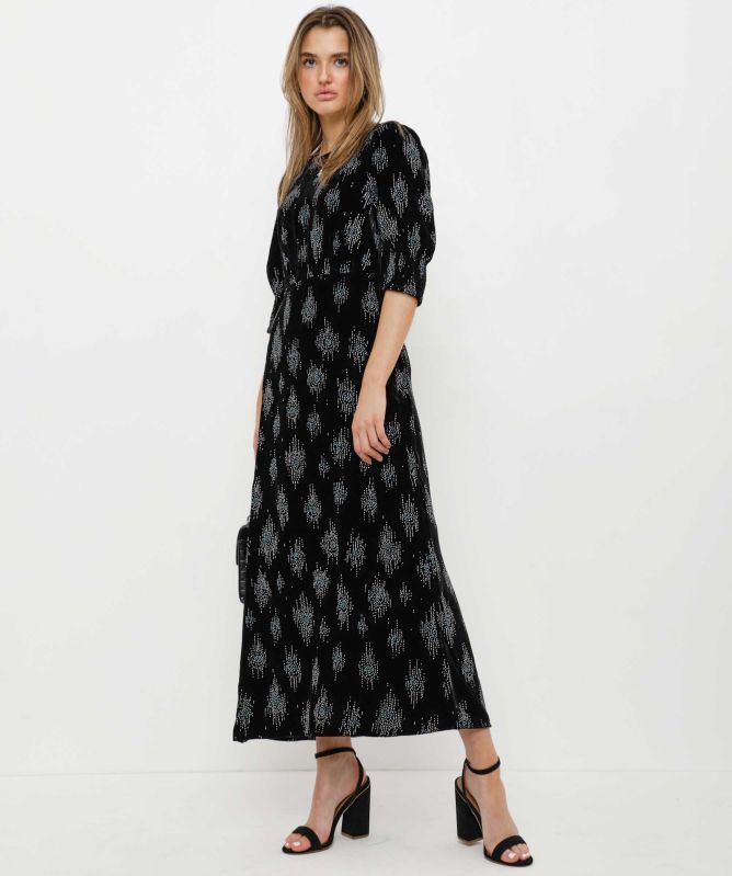 RIXO Lucile Glitter Midi Dress