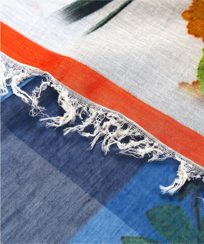 Ahujasons Floral Check Print Scarf