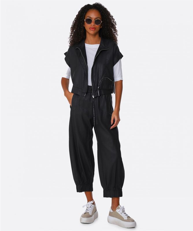 Lurdes Bergada Coated Cropped Pants