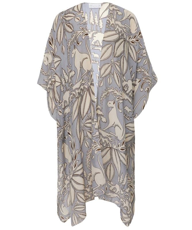 One Hundred Stars Sphinx Grey Throwover Kimono