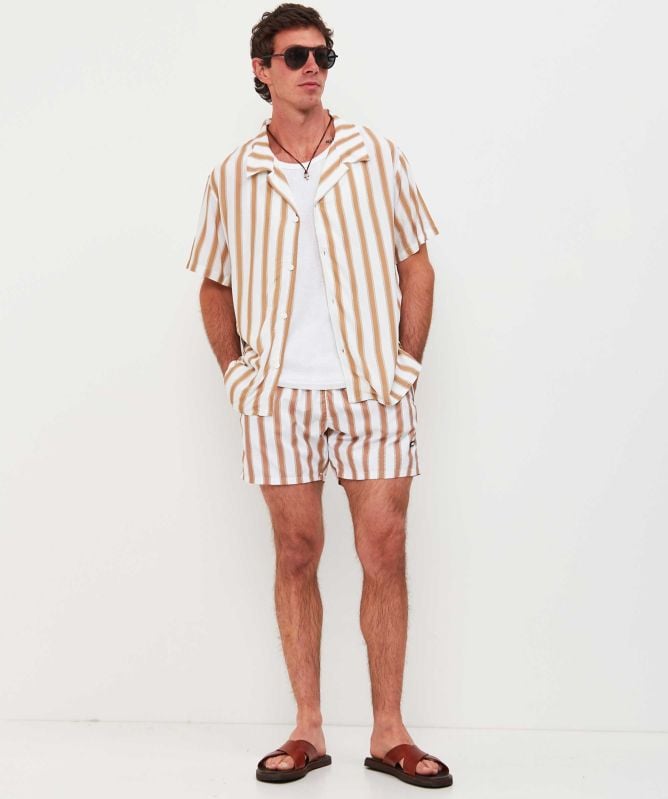 BOSS Striped Piranha Swim Shorts