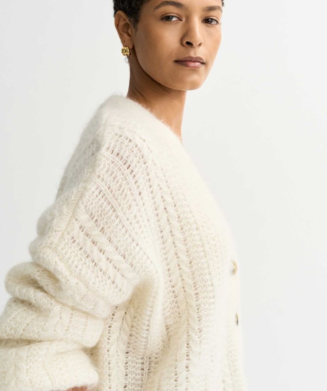 Soft Goat Silk Knit Cardigan