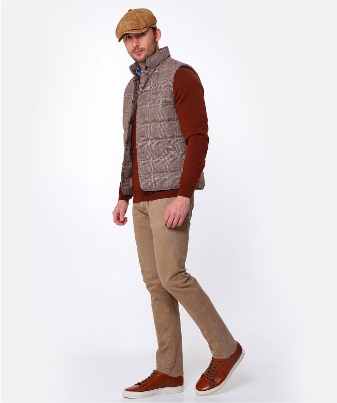Stenstroms Down Quilted Wool Check Gilet