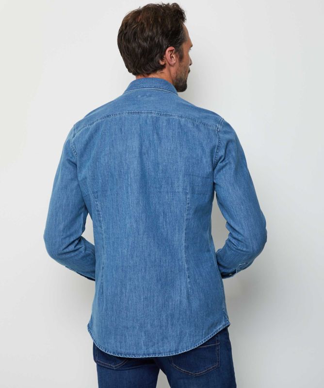 Stenstroms Slimline Denim Pocket Shirt