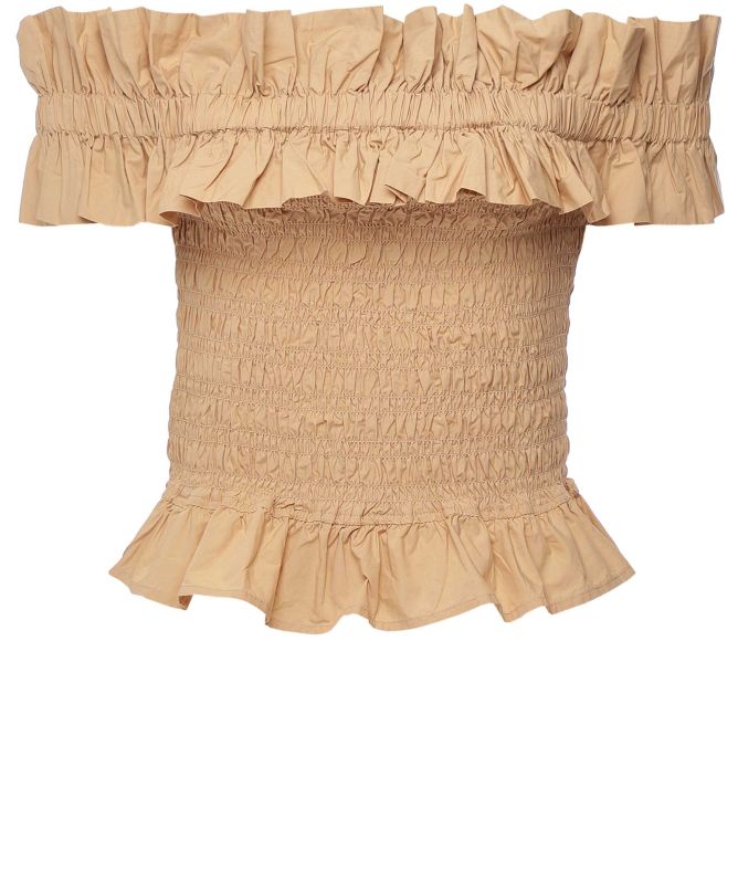 ganni smocked top