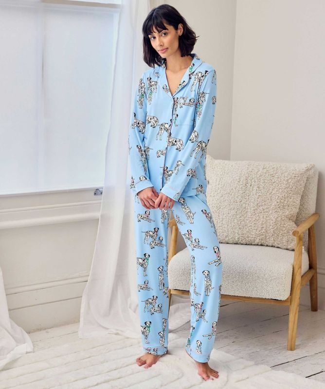 Chelsea Peers Dalmatian Dogs Print Long Pajamas
