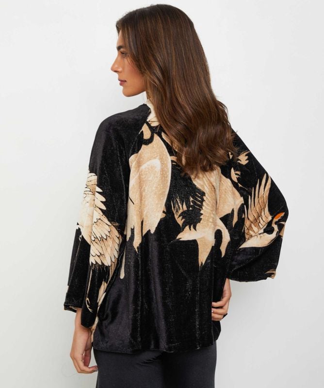 One Hundred Stars Stork Black Velvet Jacket