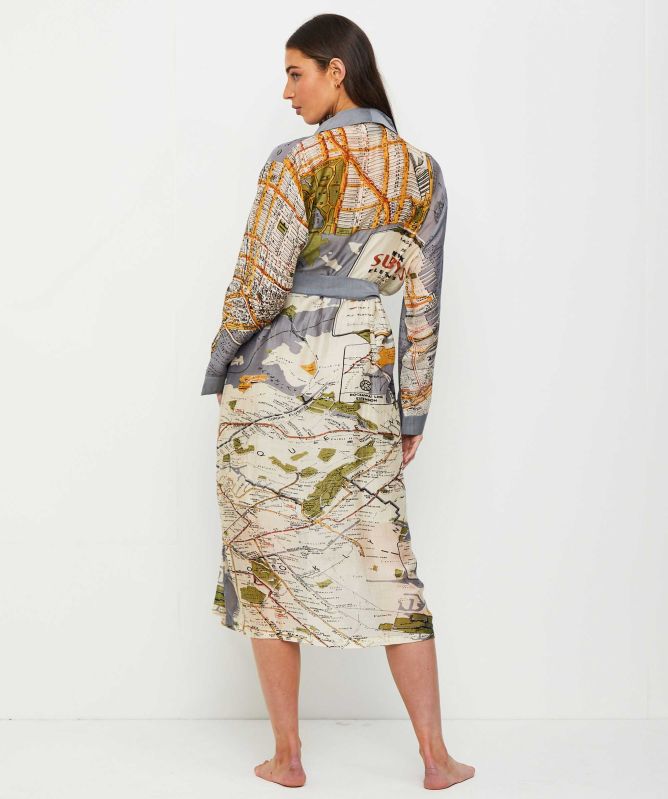 One Hundred Stars New York City Grey Map Gown