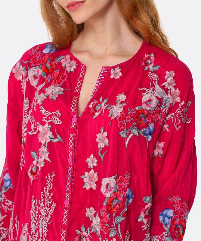 Johnny Was Elias Embroidered Blouse