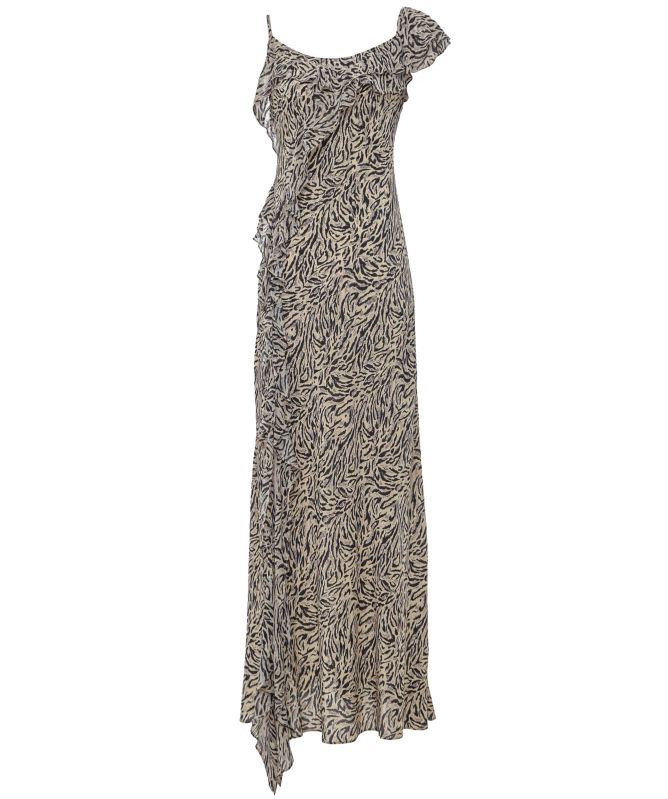 RIXO Ester Silk Midi Dress