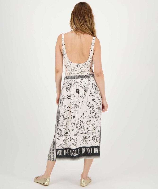 Me369 Vanessa Zodiac Printed Midi Skirt