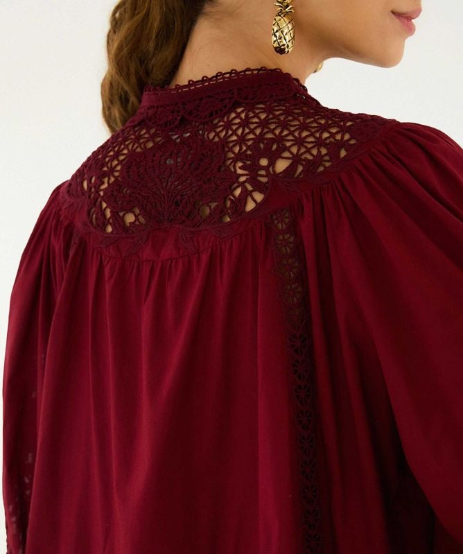 FARM Rio Garden Guipure Blouse