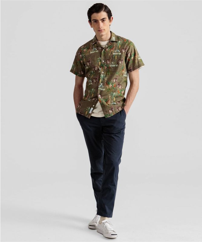 Edmmond Studios Relaxed Fit Short Sleeve Zebra Shirt