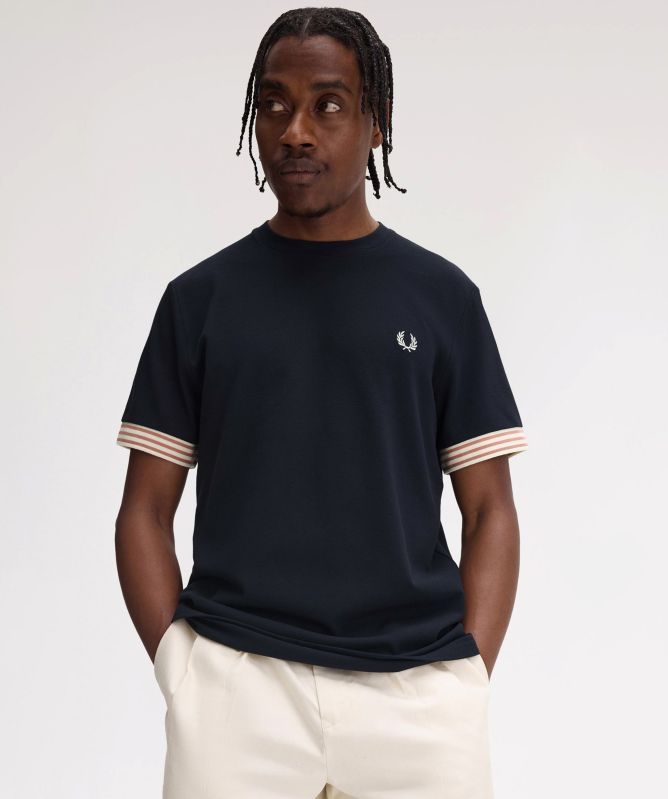 Fred Perry Striped Cuff T-Shirt