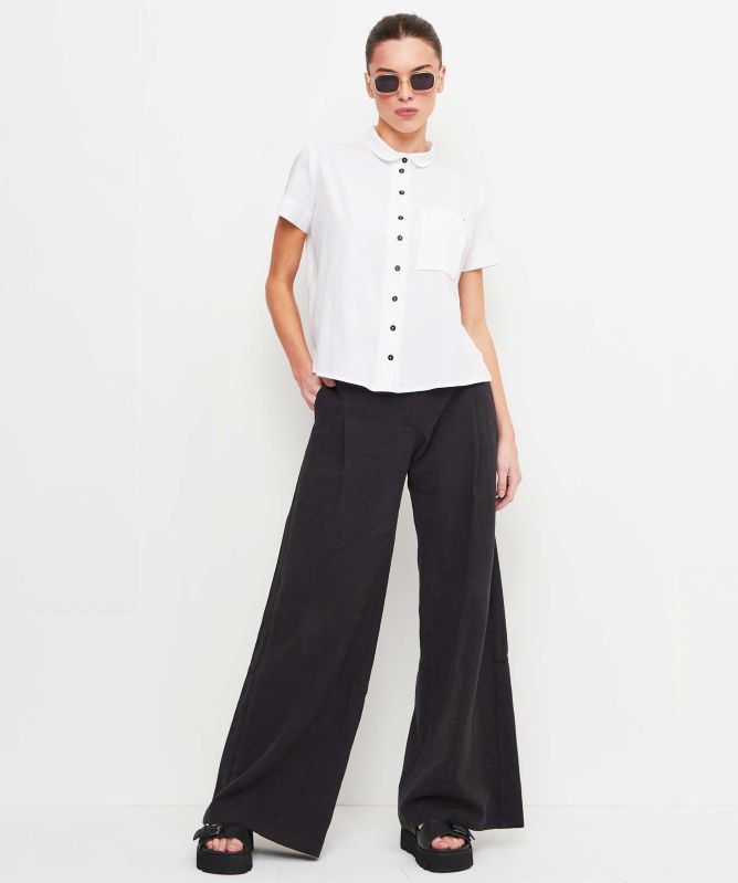 Lurdes Bergada Ramie Wide Leg Trousers