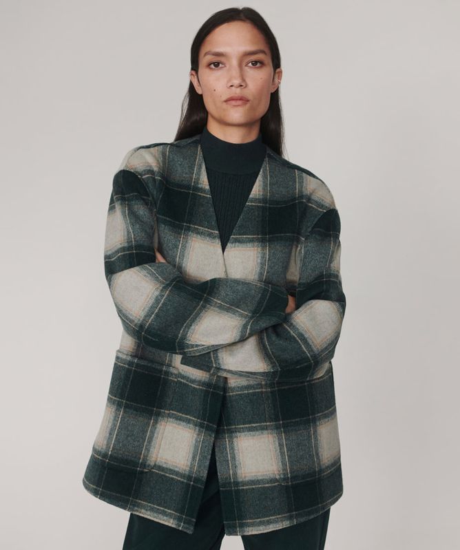 Varley Alderton Check Scarf Coat