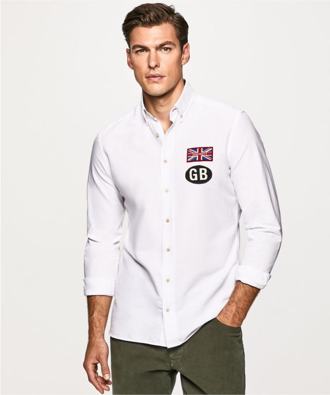Hackett Slim Fit GB Badge Oxford Shirt