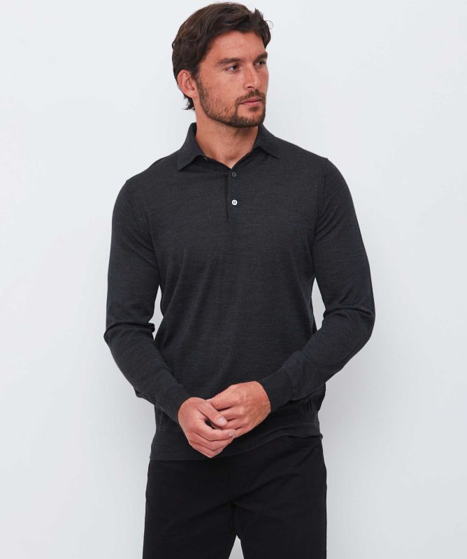 Filippo De Laurentiis Merino Long Sleeve Polo