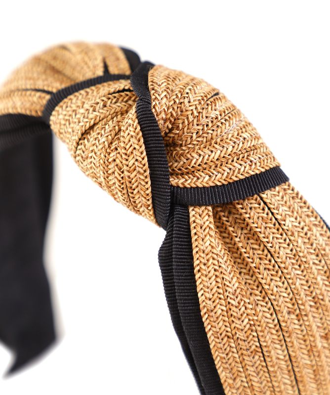 Jennifer Ouellette Straw Grosgrain Ribbon Headband
