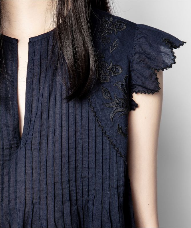 Zadig and Voltaire Tiara Voile Embroidered Top