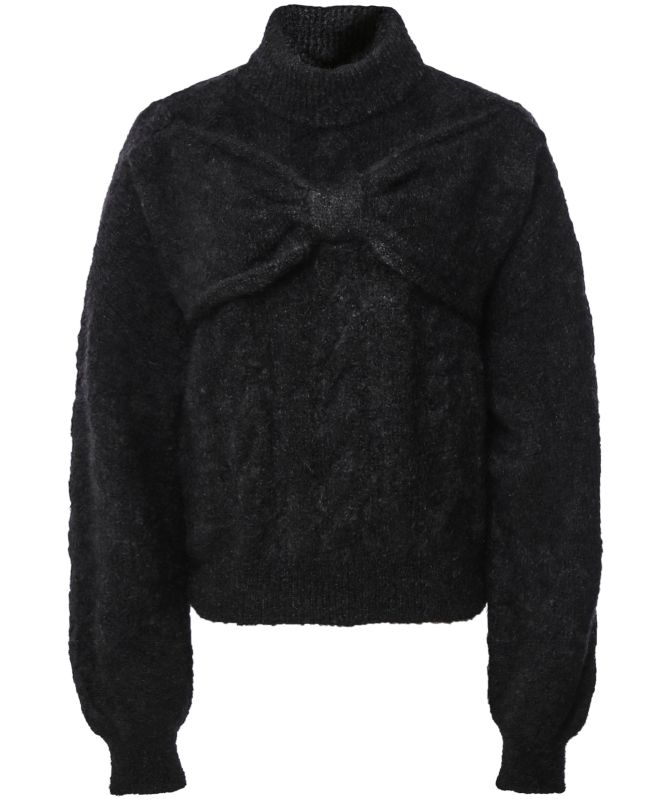 Hayley Menzies Winona Mohair Cable Knit Bow Sweater