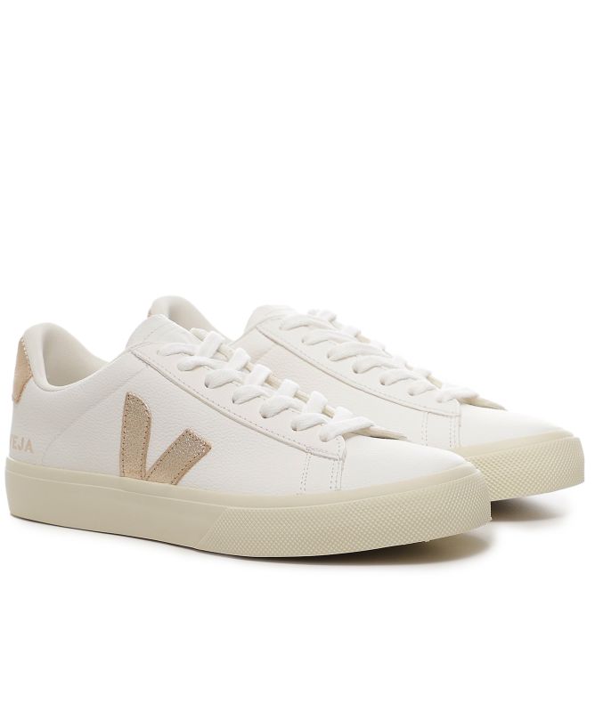 VEJA Campo Chromefree Leather Metallic Trainers