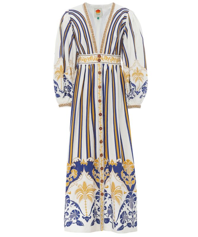 farm rio blue pineapple dress Deco Maxi BFCM-SL60-TO-SL90 Bella Hadid Wore the Size:IO 4 | UK 14 | EU 42 | US 10 showcasing the brands unique