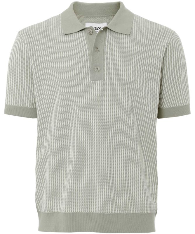 Wax London Ladder Stripe Knit Turin Polo Shirt