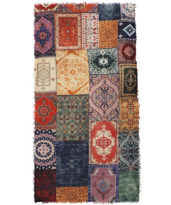 Ahujasons Multicoloured Patterned Wool Scarf