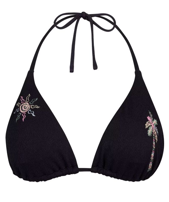 Chelsea Peers Embroidered Palm & Sun Bikini Top