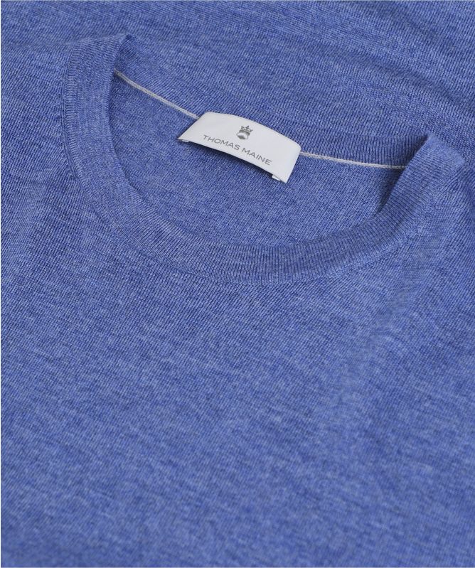 Thomas Maine Knitted Merino Wool Crew Neck T-Shirt